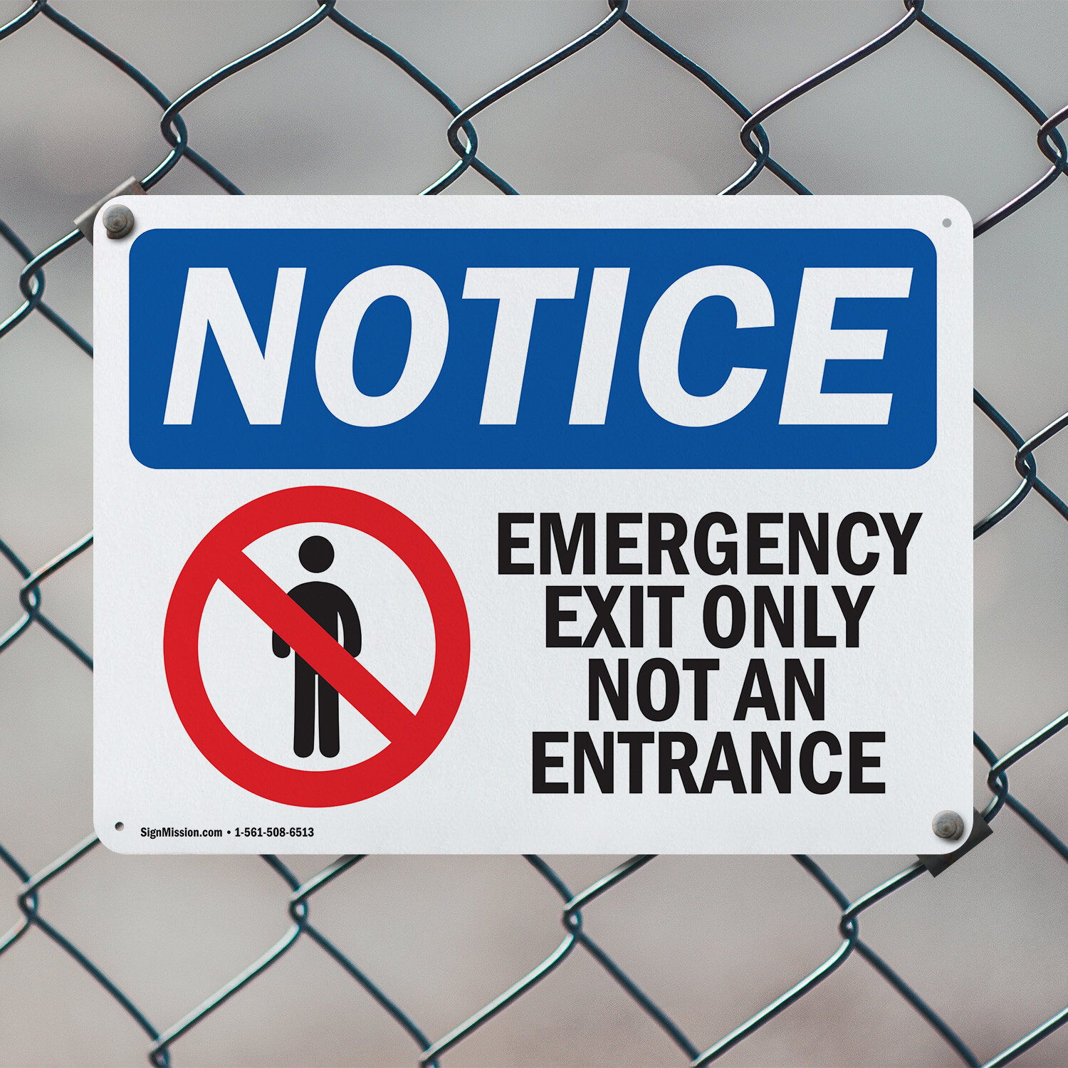 (2 Pack) Emergency Exit Only Not An Entrance OSHA Notice Sign Decal Metal