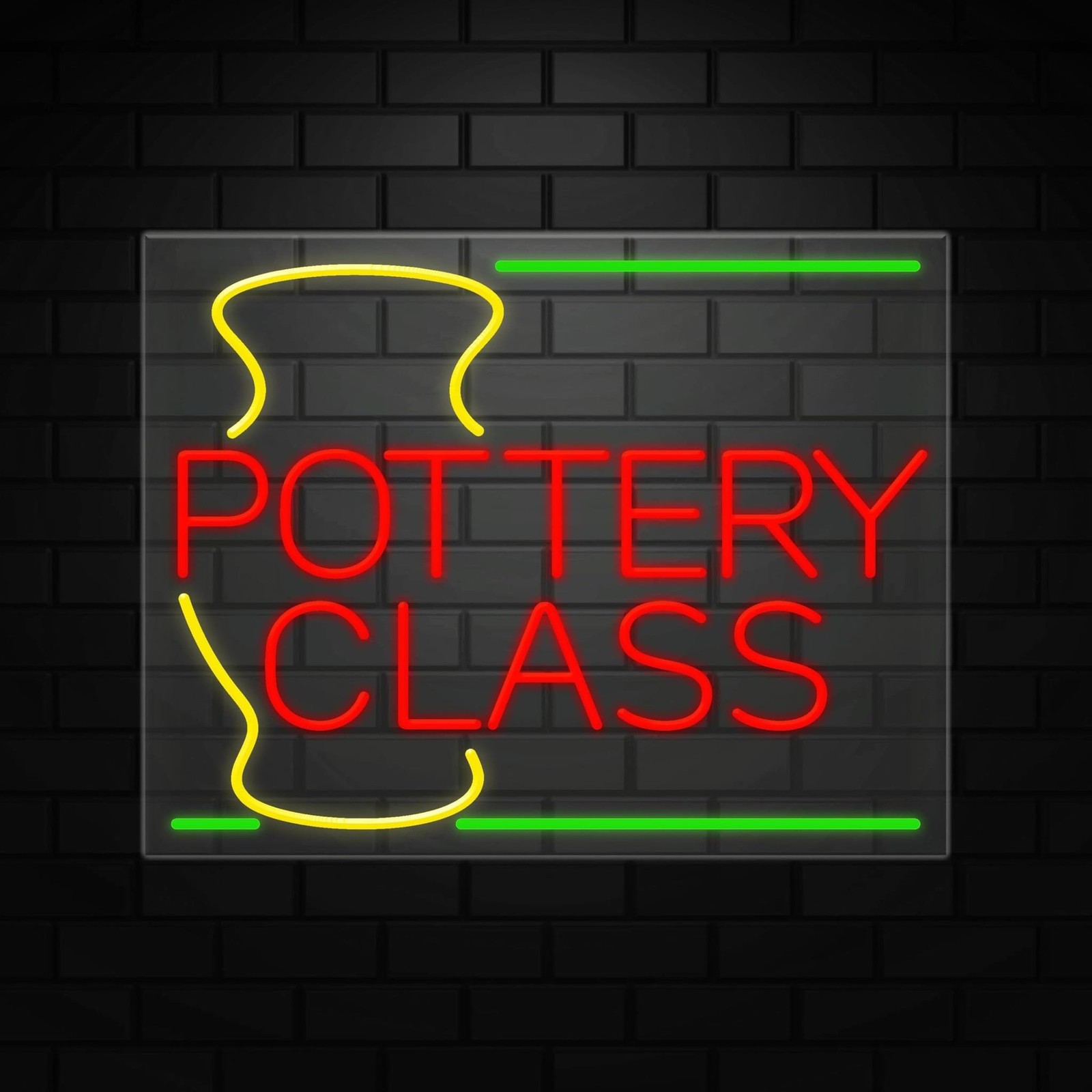 Pottery Class Neon Sign for Retail Displays | LED Flex Neon | 31″W x 24″H x 1″D