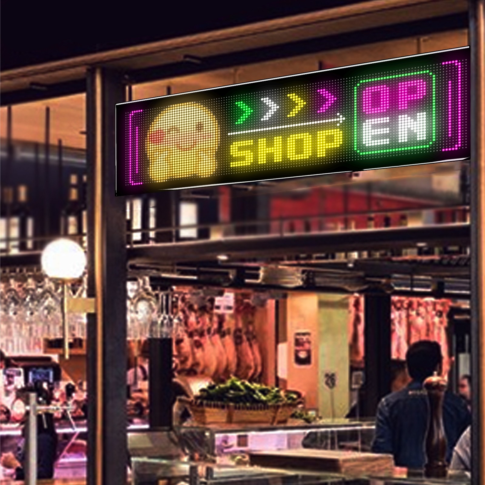 24.8″x7.87″ Programmable Flexible LED Stick-on Sign for Business Advertising