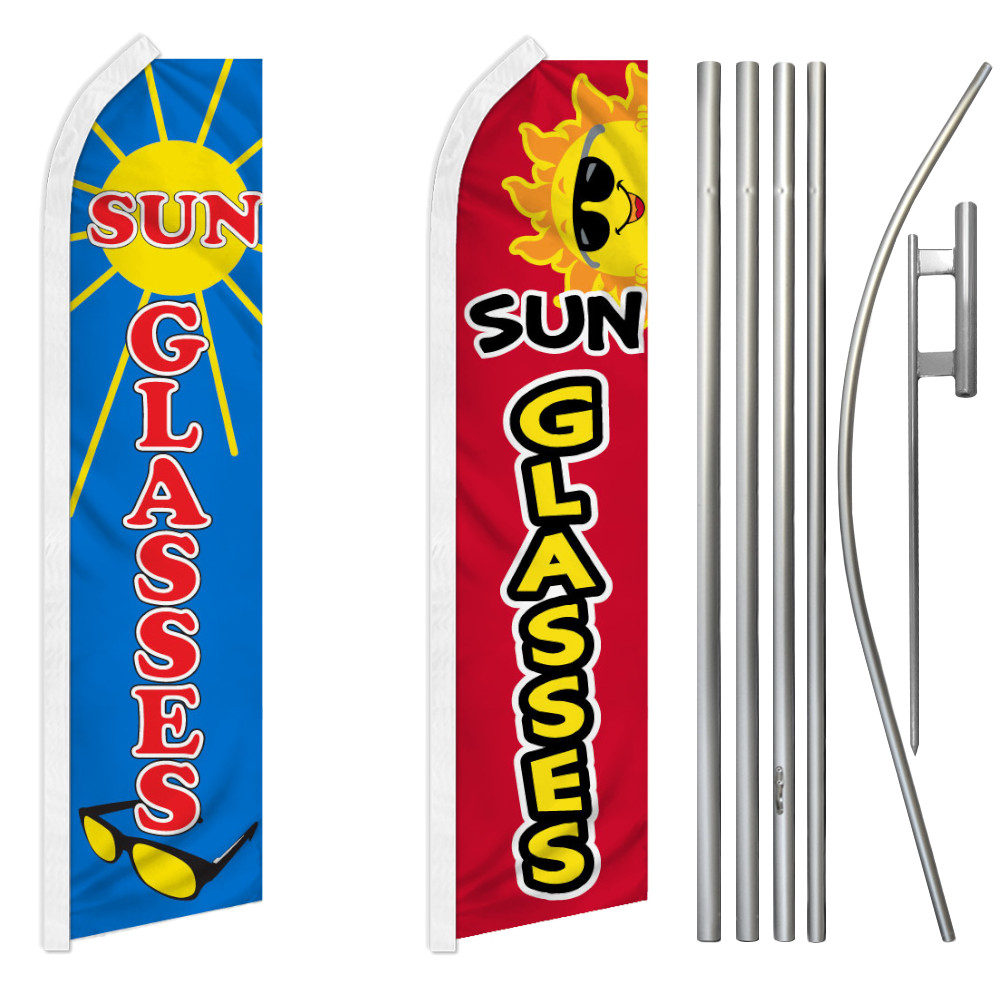 Sunglasses Advertising Swooper Flutter Feather Flag Kit Sunnies