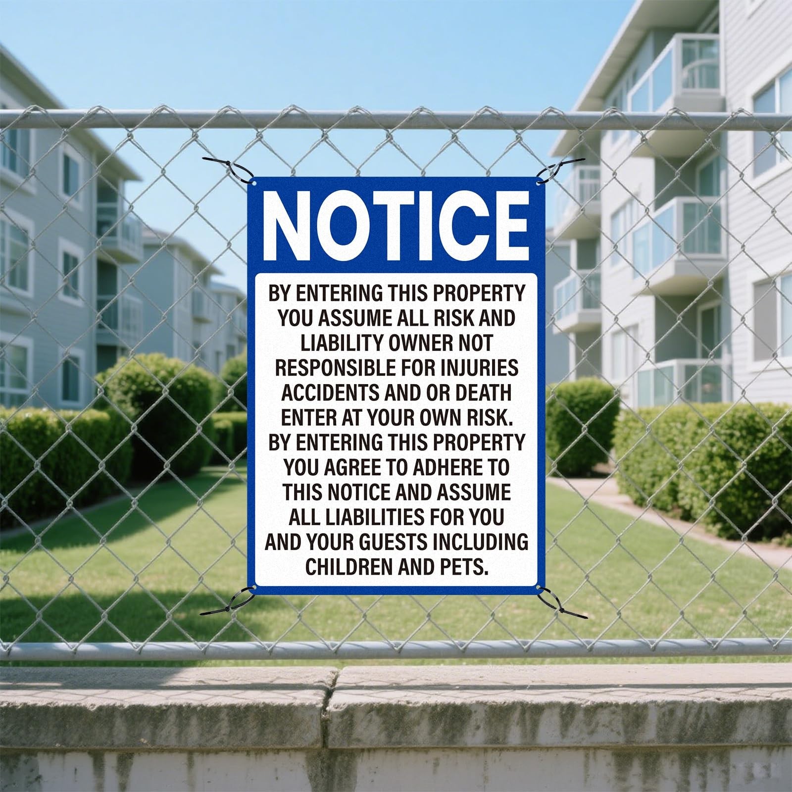 2 Pack Not Responsible for Accidents Sign – 10×14″ Rust-Free Aluminum Warning fo