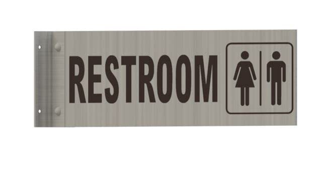 Restroom Sign -Two-Sided/Double Sided Projecting, Corridor-REF24-1027