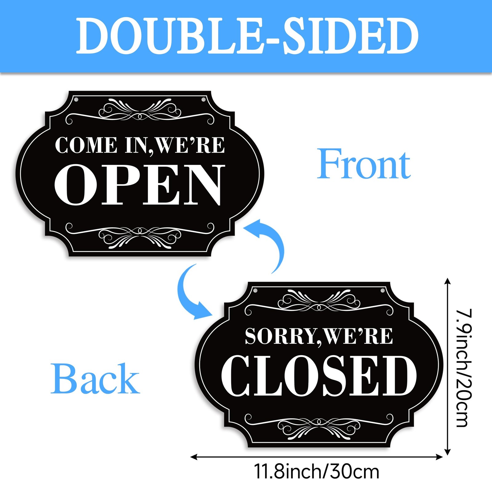 Open Closed Signs for Business, 11×8 Waterproof 11.8IN,