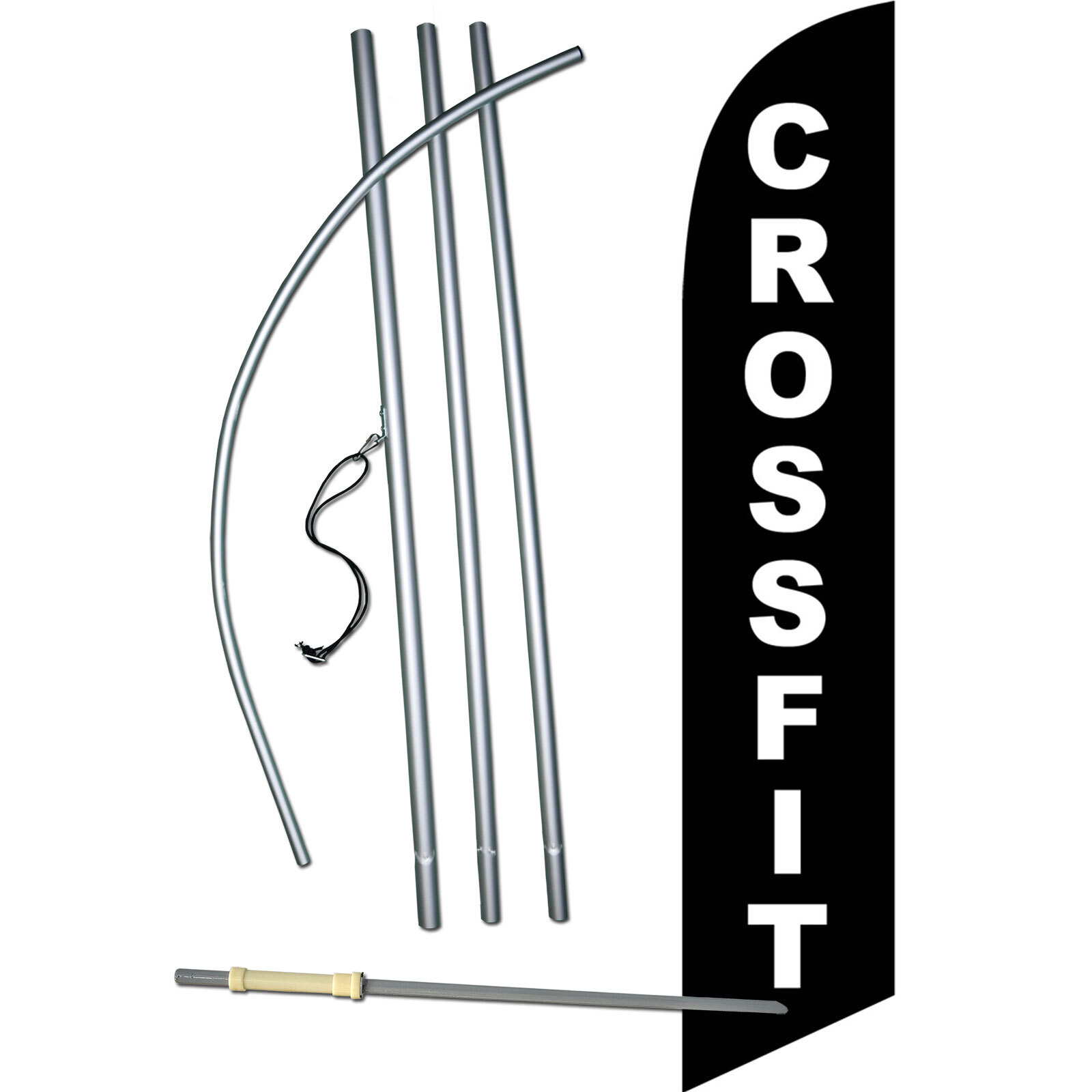 Crossfit Flag with Flag Pole and Spike