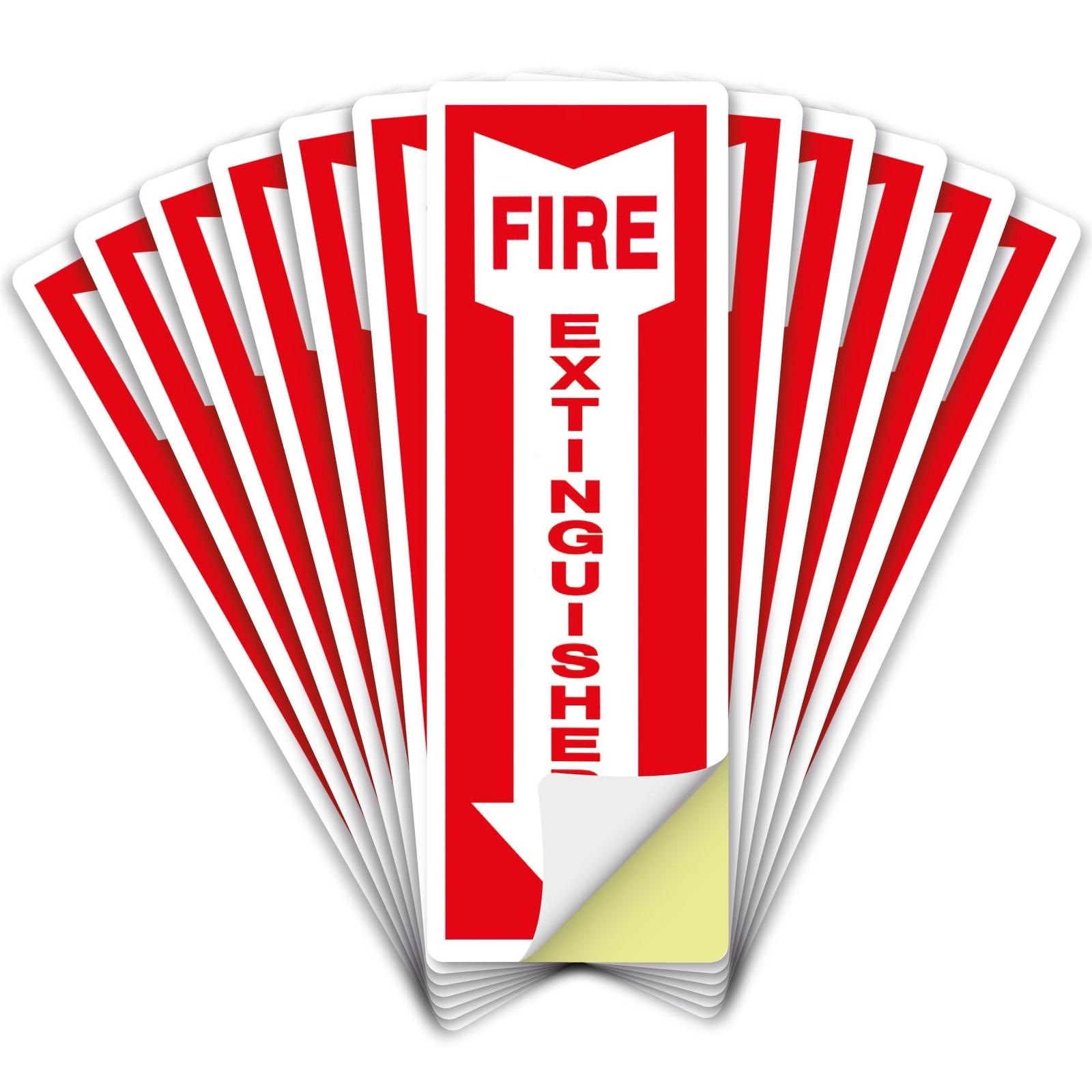 12 Pack Fire Extinguisher Stickers 4×12 Vinyl Sign Arrow Weatherproof