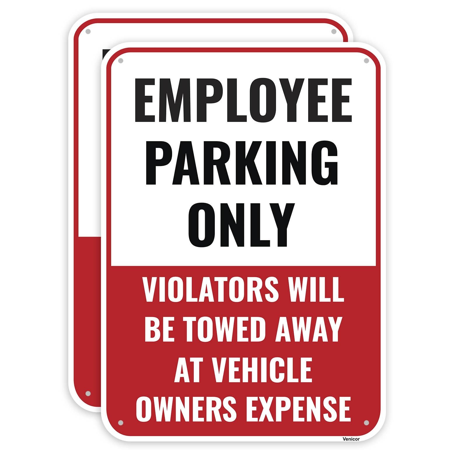 Employee Parking Sign 14×10 Inch Aluminum Staff Parking Only Metal 2 PCS