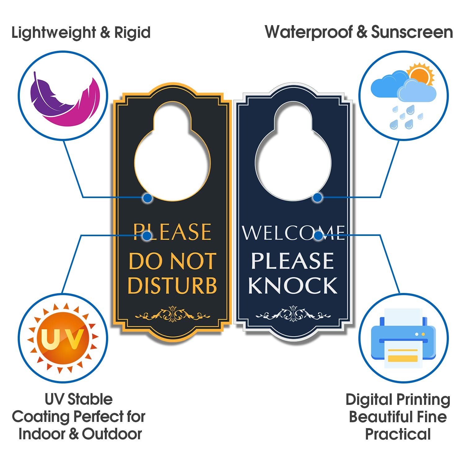 (16 Pack) Do Not Disturb Door Hanger – Welcome Please Knock Door Sign, Black/…