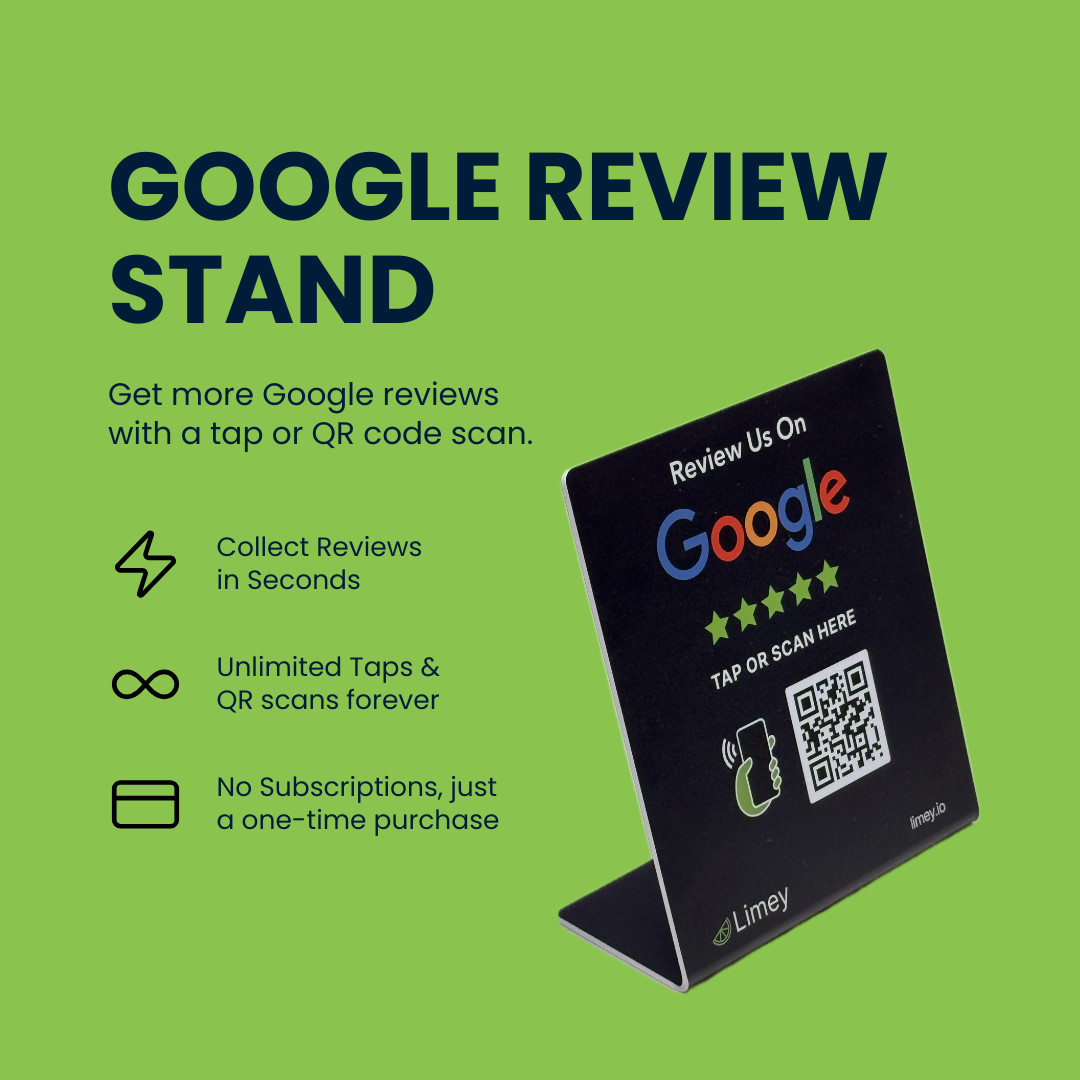 Wholesale 50x NFC Google Review Stands | Tap & Scan Table Displays