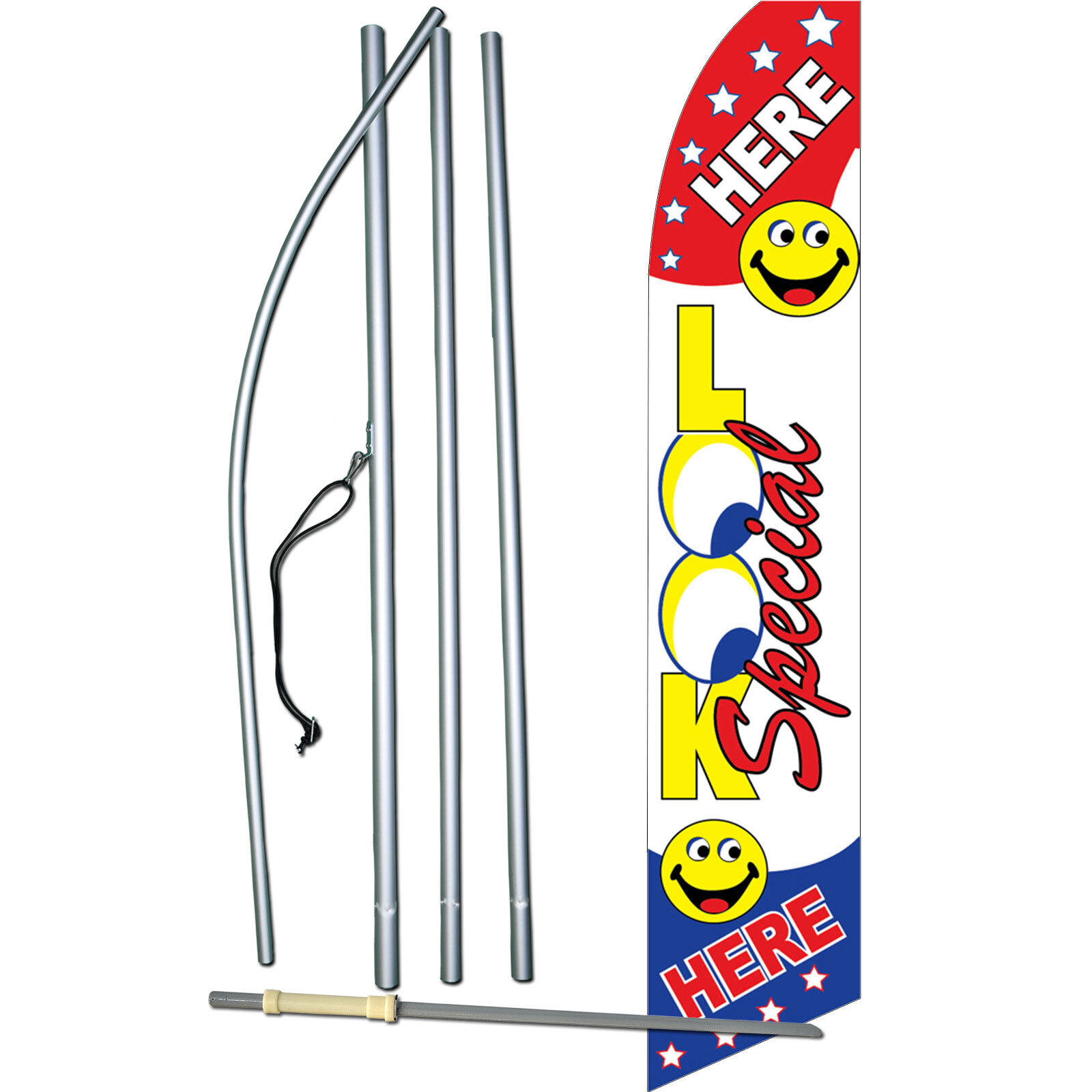 Look Special Flag with Flag Pole and Spike