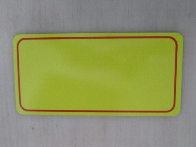 6″x12″ Yellow with Red Outline Aluminum Metal Sign Blank