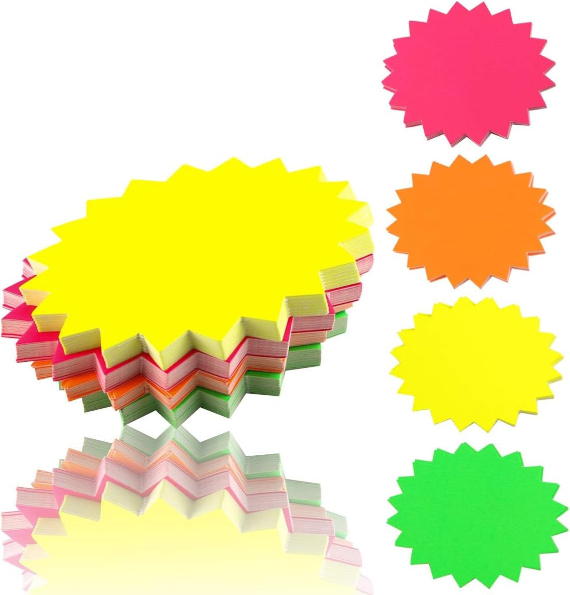 80 Pack Starburst Signs for Retail Store, Neon Fluorescent Garage Sale Supplies