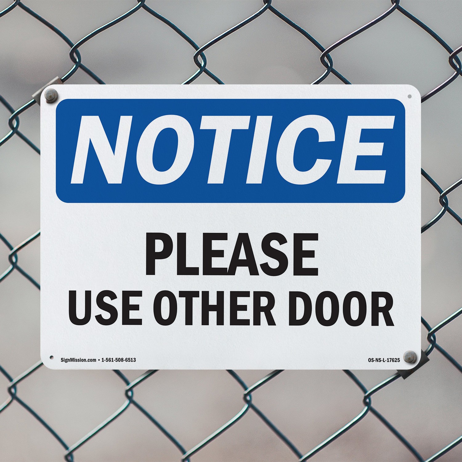 Please Use Other Door OSHA Notice Sign Metal, Plastic, Or Decal – 5 or 10 Pack
