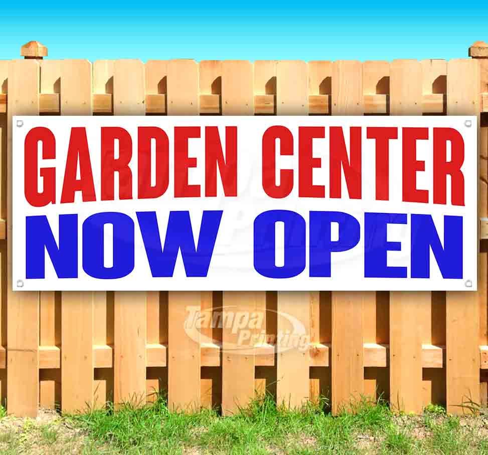 GARDEN CENTER NOW OPEN Advertising Vinyl Banner Flag Sign Many Sizes