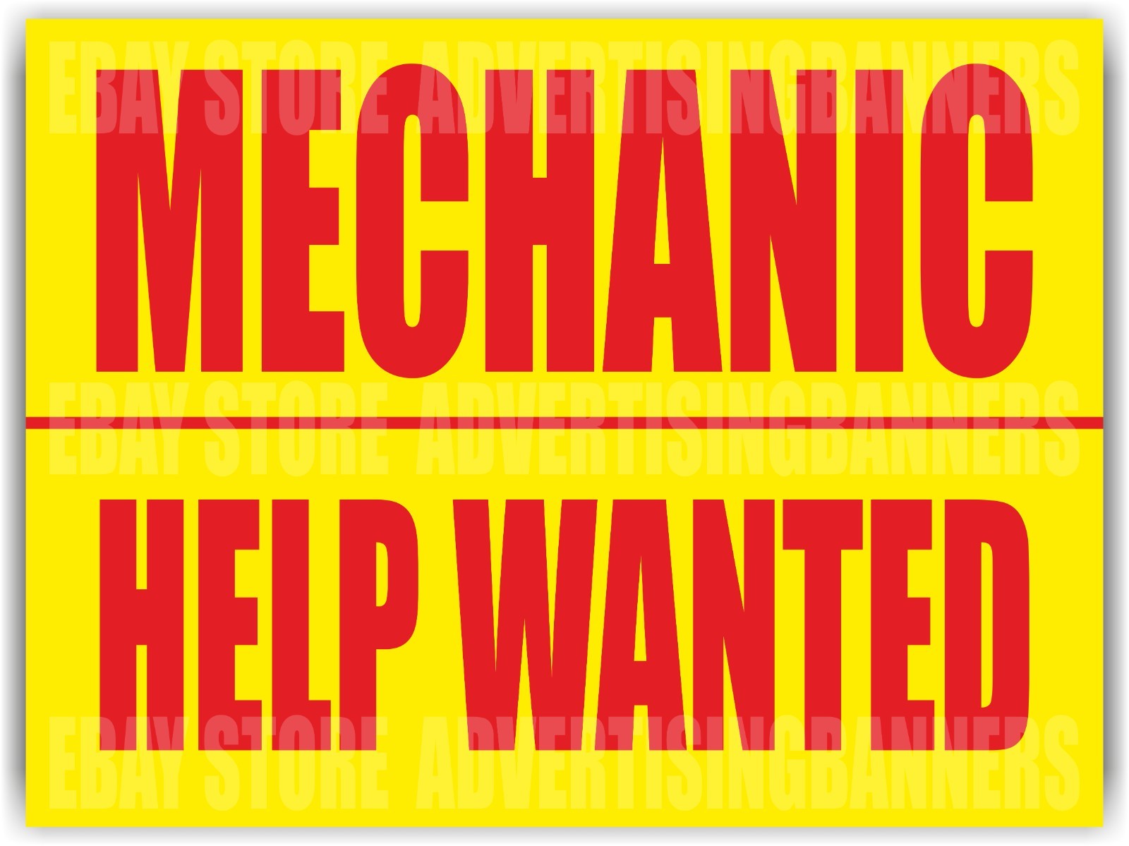 MECHANIC HELP WANTED Yard Sign with H-Stakes Repair Service Now Hiring Job Open