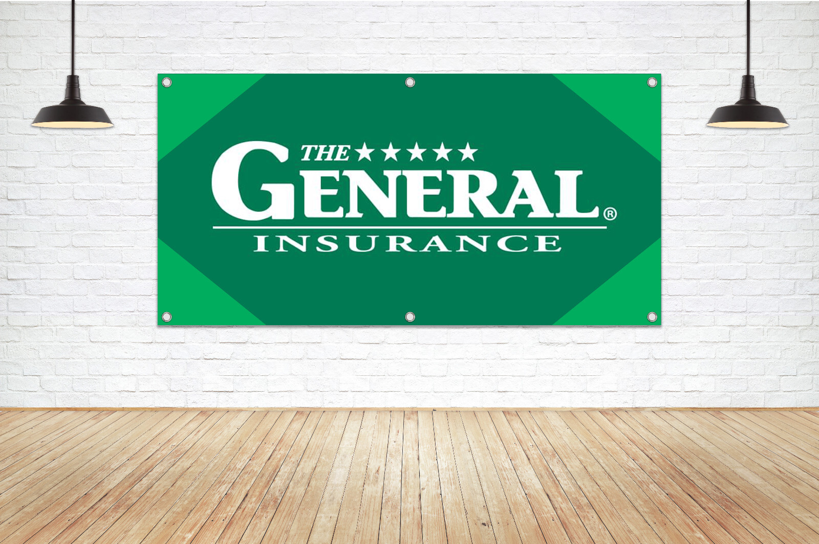 For THE GENERAL INSURANCE Brand Exposure Vinyl Banner Sign Car Coverage Office
