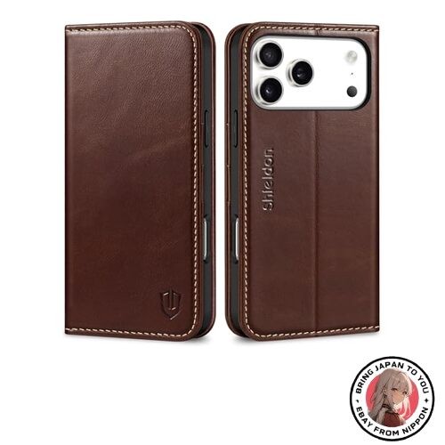 New SHIELDON iPhone 17 Pro Max 6.9-inch Folio Case Genuine Leather TPU Material