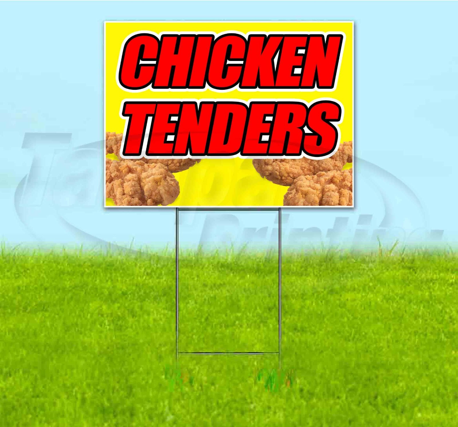 CHICKEN TENDERS 18×24 Yard Sign WITH STAKE Corrugated Bandit USA BUSINESS FOOD