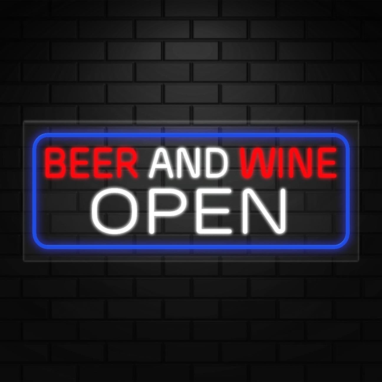 Beer And Wine Open Neon Sign for Displays | LED Flex Neon | 32″W x 13″H x 1″D