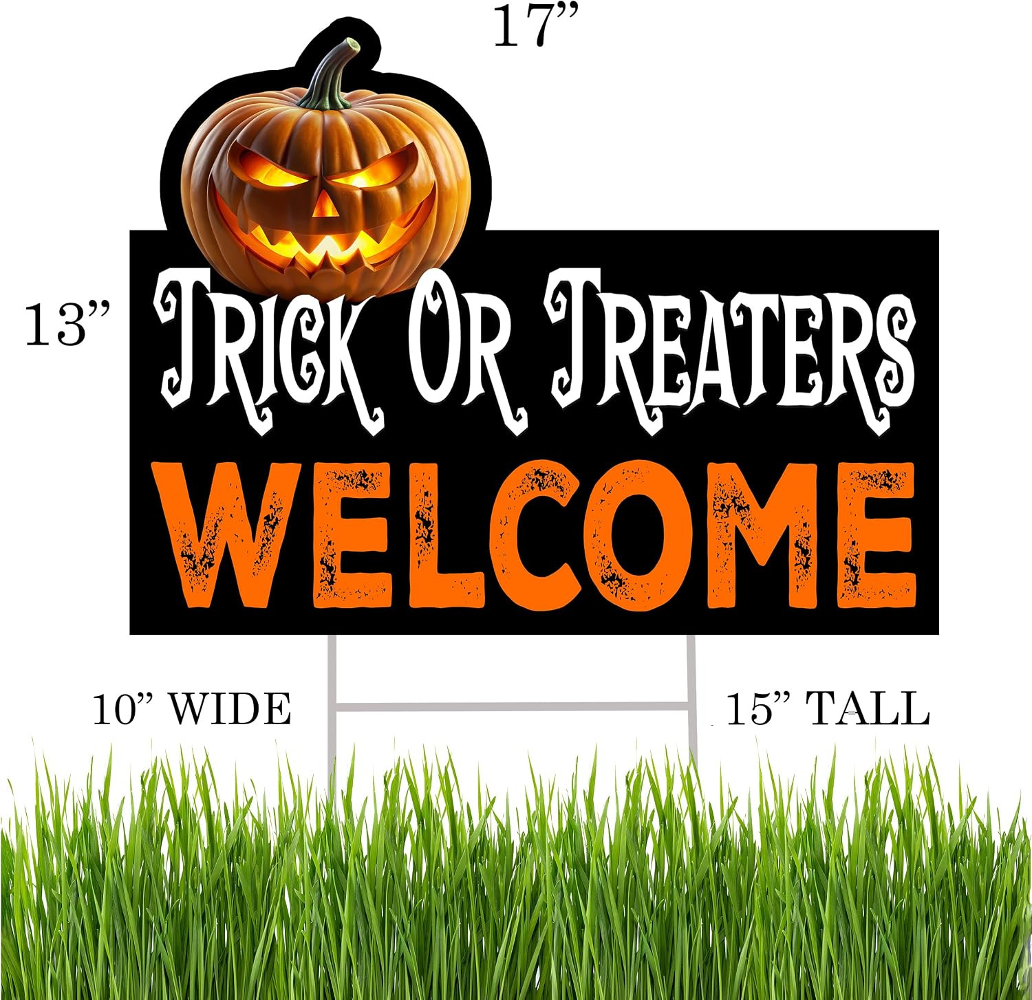 Large Trick or Treaters Welcome Happy Halloween Yard Sign Home Outdoor Lawn Deco