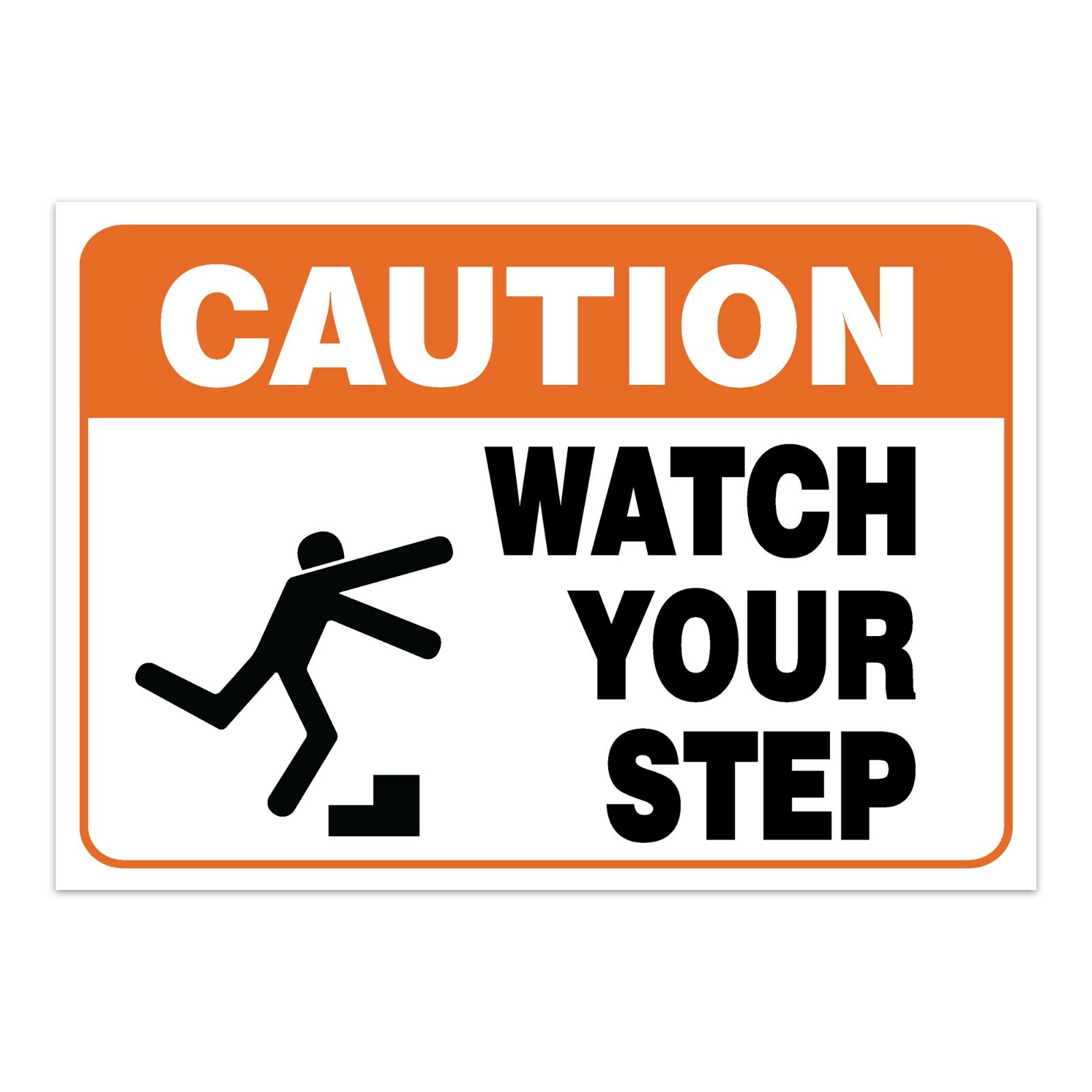CAUTION Watch Your Step Decal Anti-Slip Sign Watch Your Step Vinyl Decal Orange