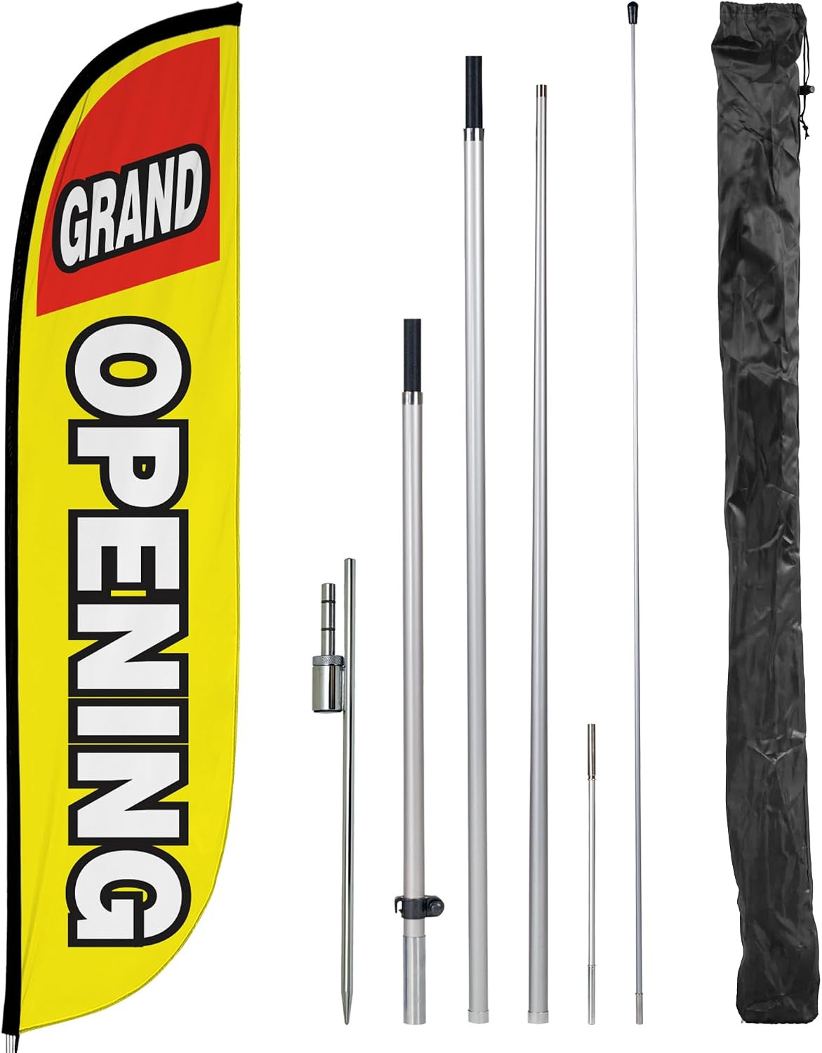 Feather Flag Pole Kit – 12 Feet Tall Advertising Flag Banner with Fiberglass Pol