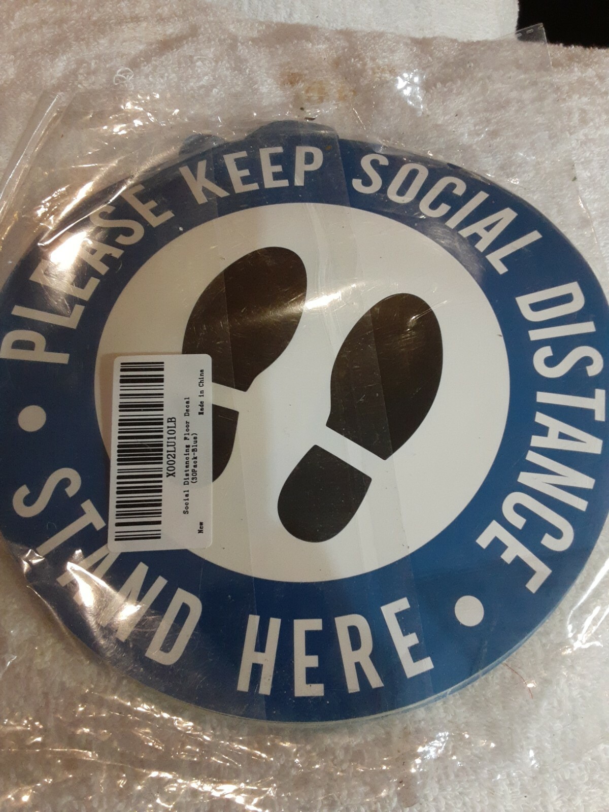 8″ Social Distancing Floor Decals Stickers- SOCIAL DISTANCE STAND HERE 30 each
