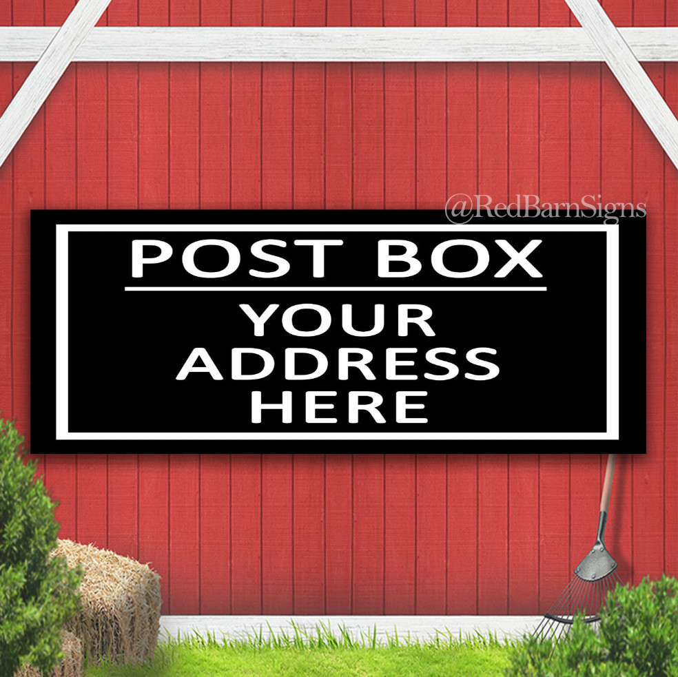 Post Box Your Address Here Indoor Outdoor Banner Sign with grommets