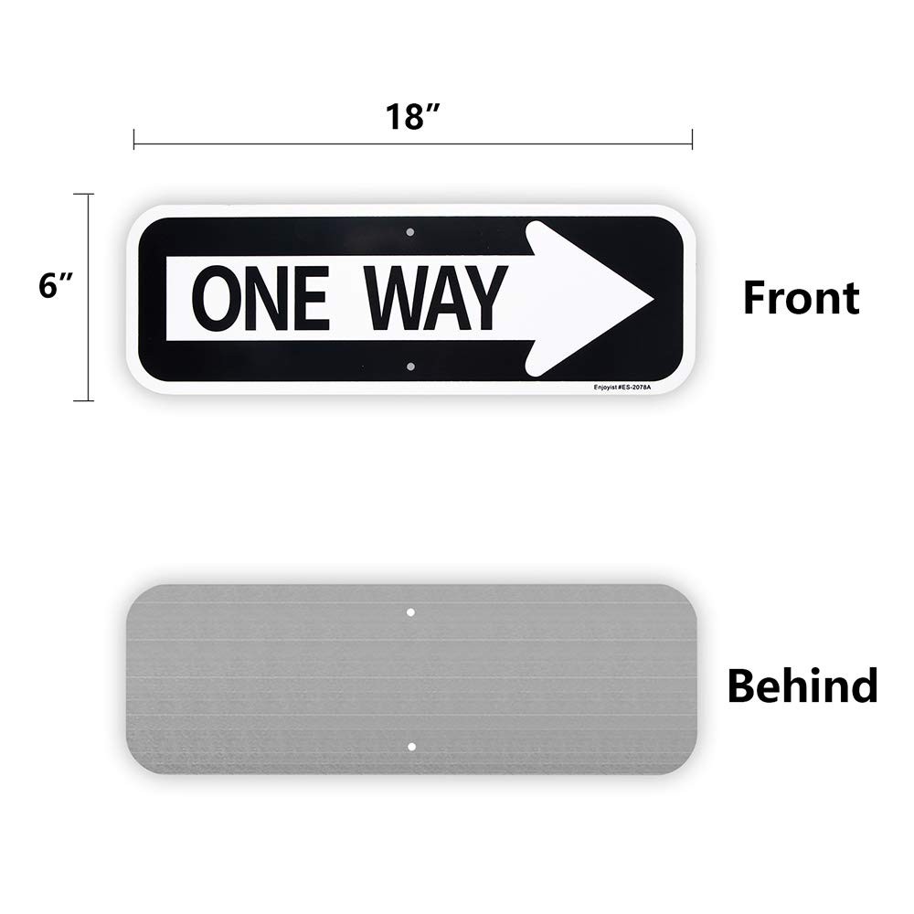 2-Pack Large One Way with Right Arrow Sign 18″x 6″ .04″ Aluminum Reflective Sign