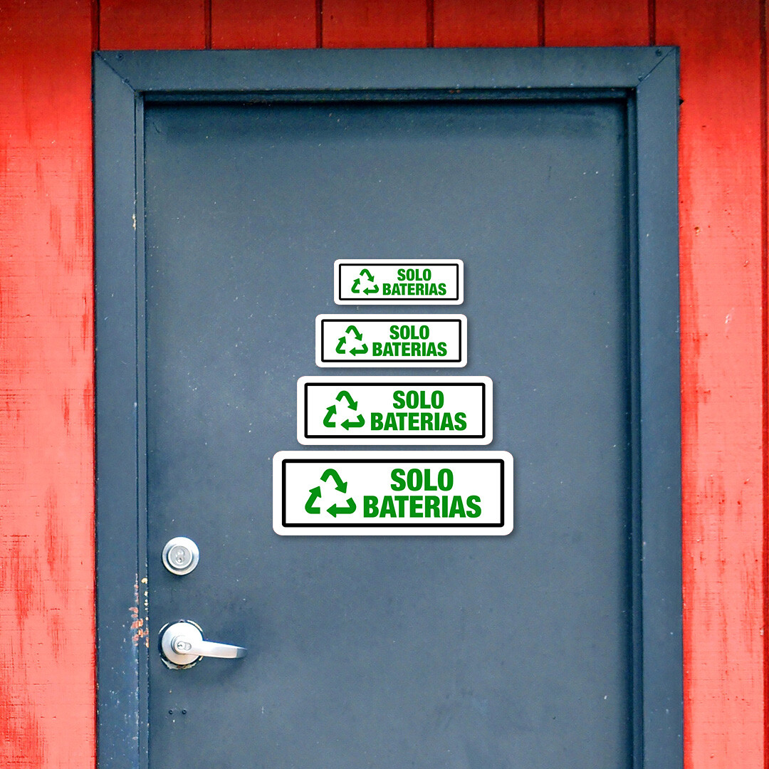 Standard Plus Solo Baterias Door or Wall Sign | Spanish Business Signage