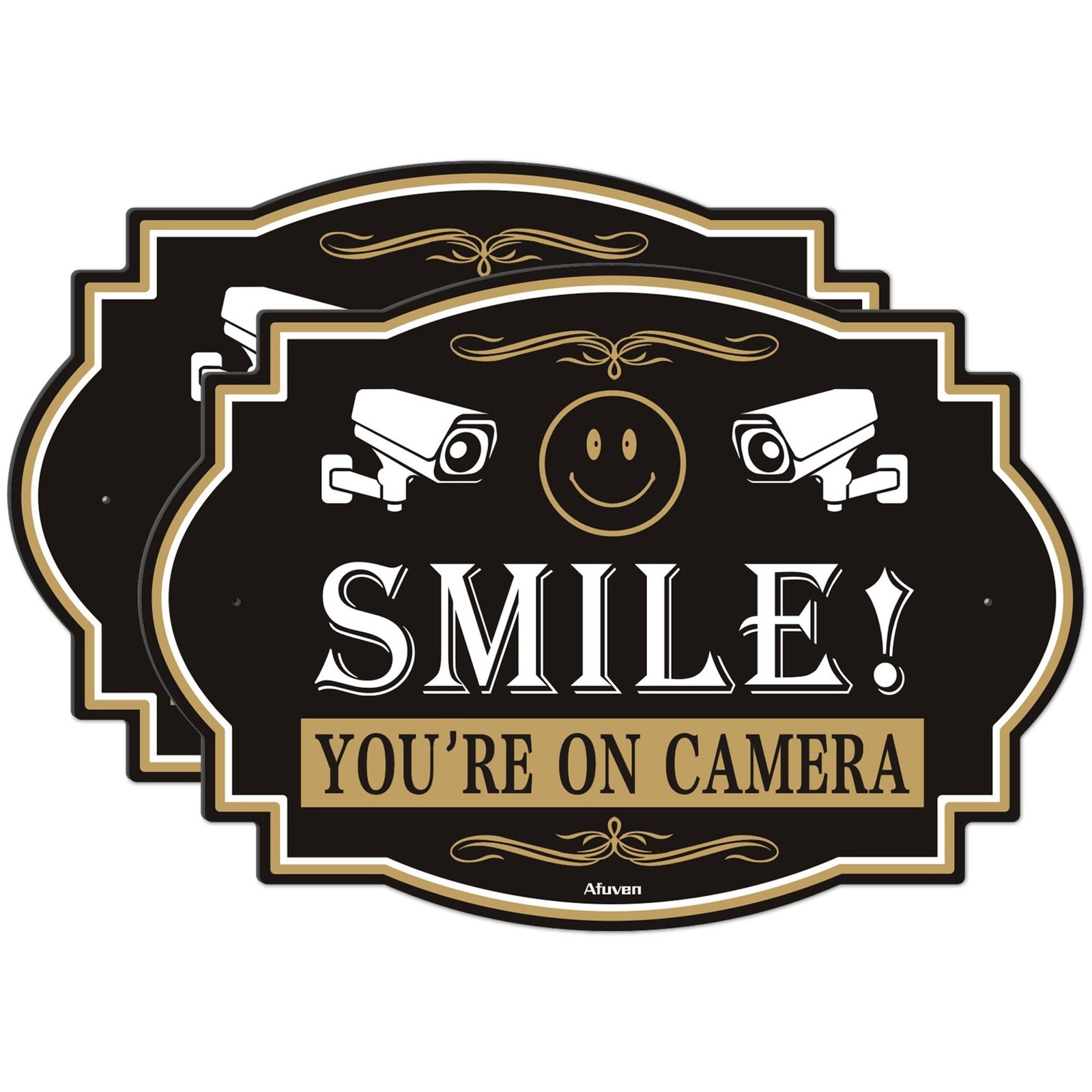 Smile You’re On Camera Signs Video Surveillance 10” x 7” Security for Home Fa…