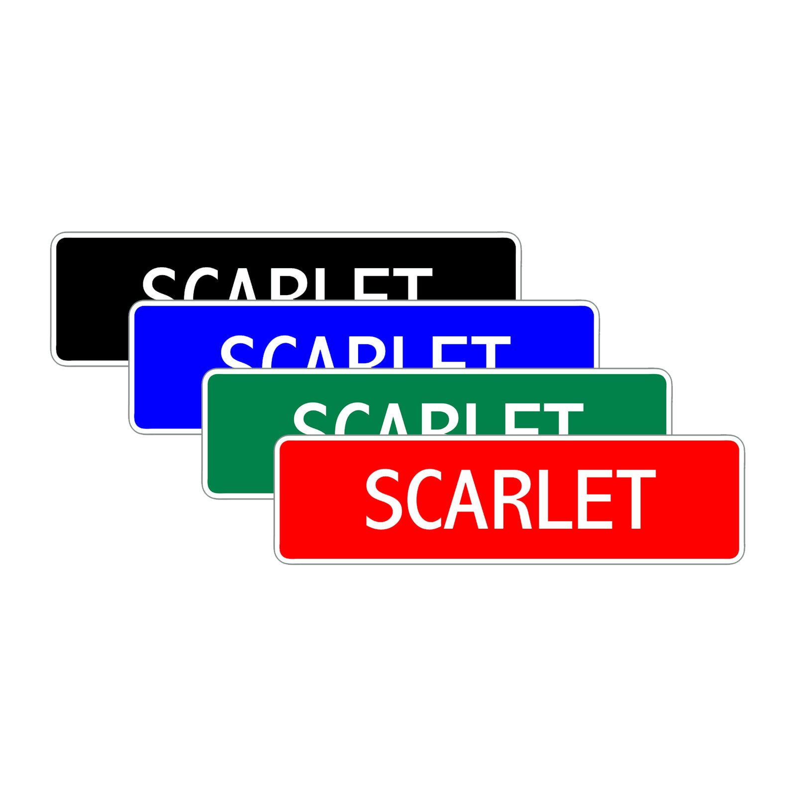 Scarlet Girls Name Letter Printed Label Art Decor Novelty Aluminum Metal Sign