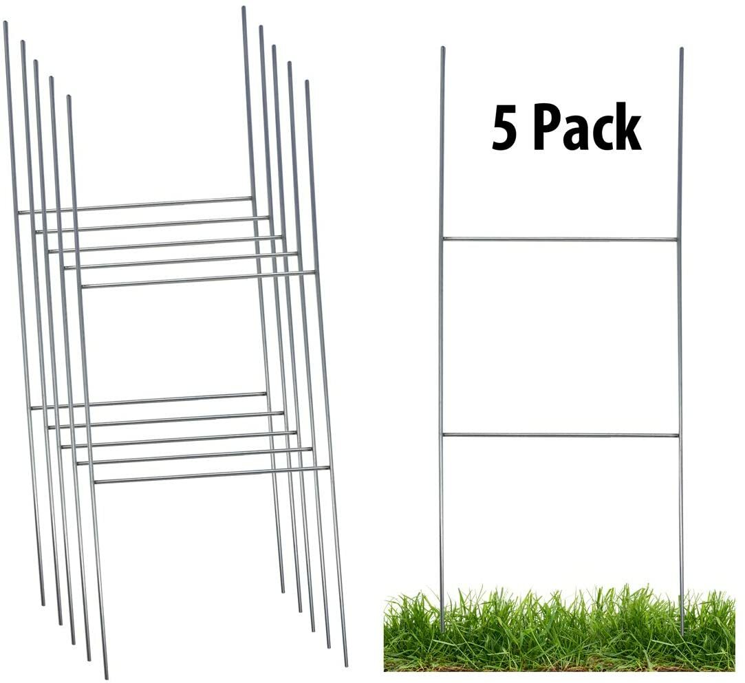 Sturdy Metal H Frame Wire Step Stakes for Yard Signs(10 x 24 inch)(Stakes Only)