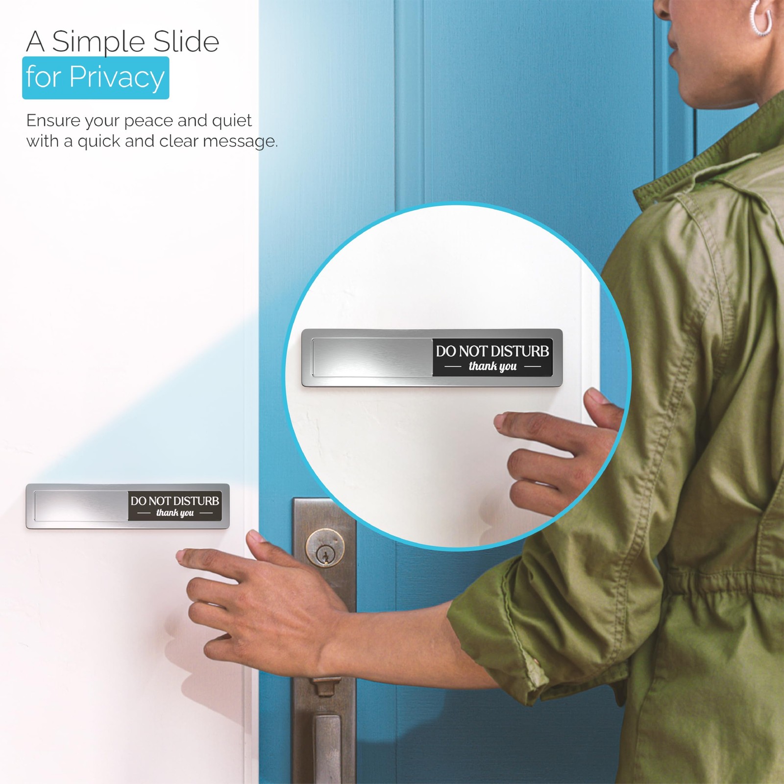 Stainless Steel Do Not Disturb Sign Premium Welcome Please Knock 7×1.5 In