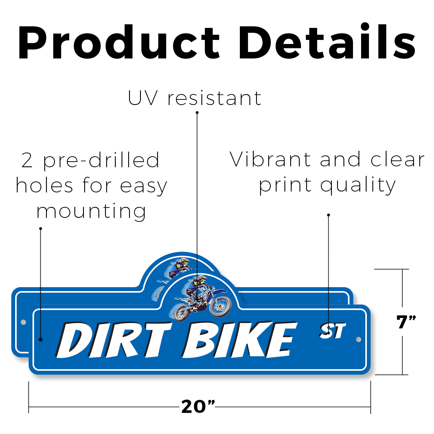 Dirt Bike Plastic Street Sign Crossing Xing Gift Novelty Funny
