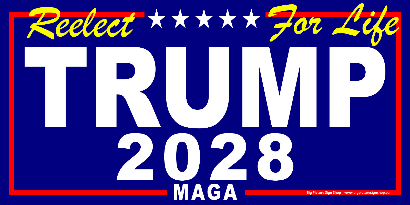 Reelect TRUMP 2028 For Life – HUGE & LARGE – Blue Banners – Reinforced -USA MADE