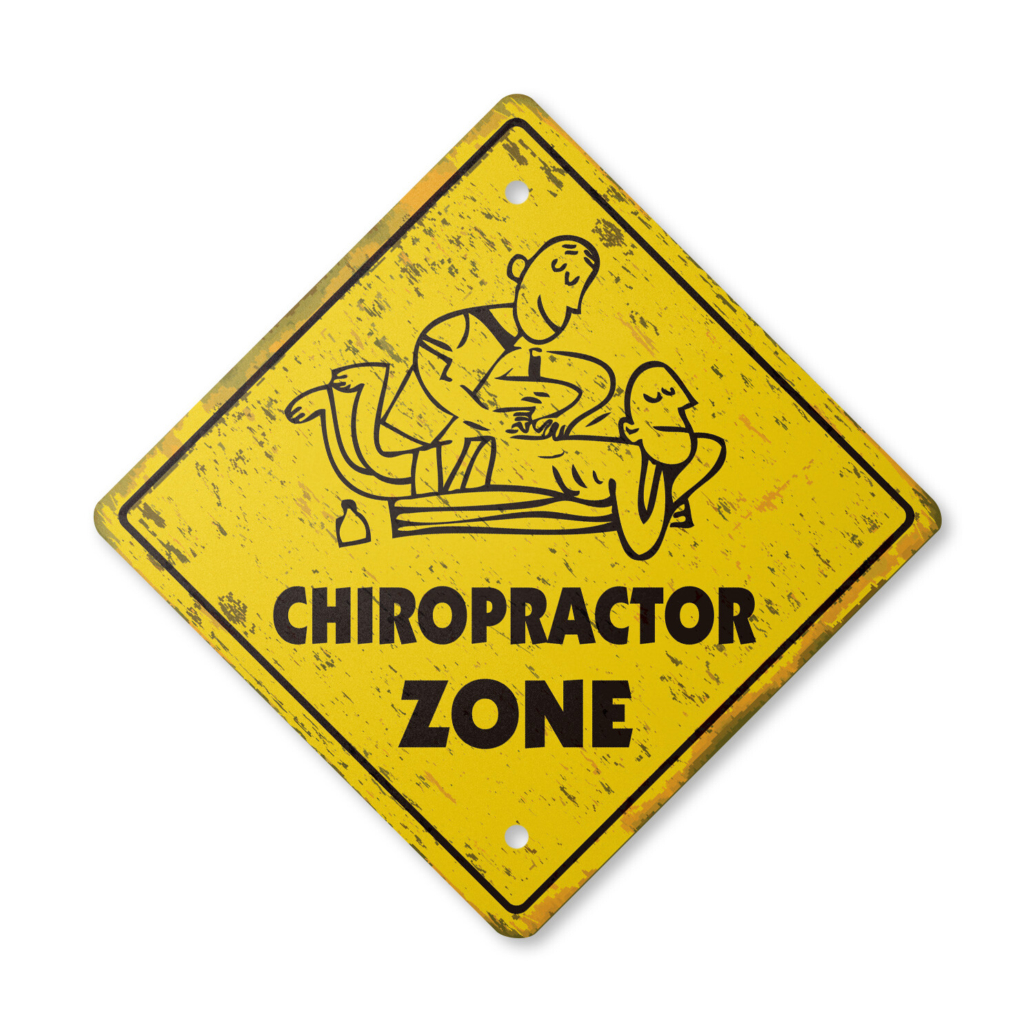 Chiropractor Vintage Crossing Sign Xing Plastic Rustic holistic back crack tream