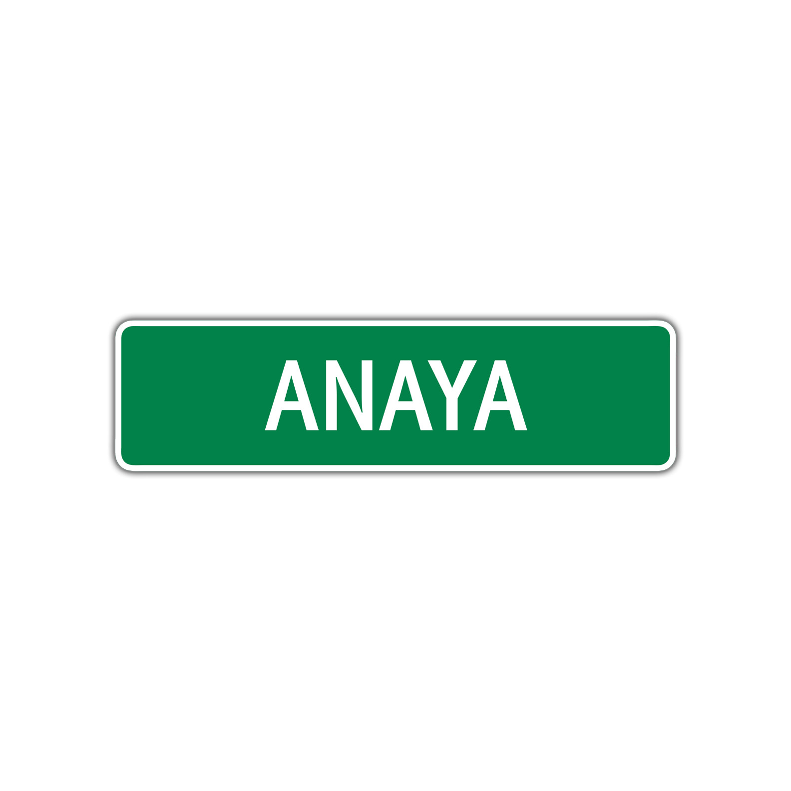 Anaya Girls Name Letter Printed Label Wall Art Decor Novelty Aluminum Metal Sign