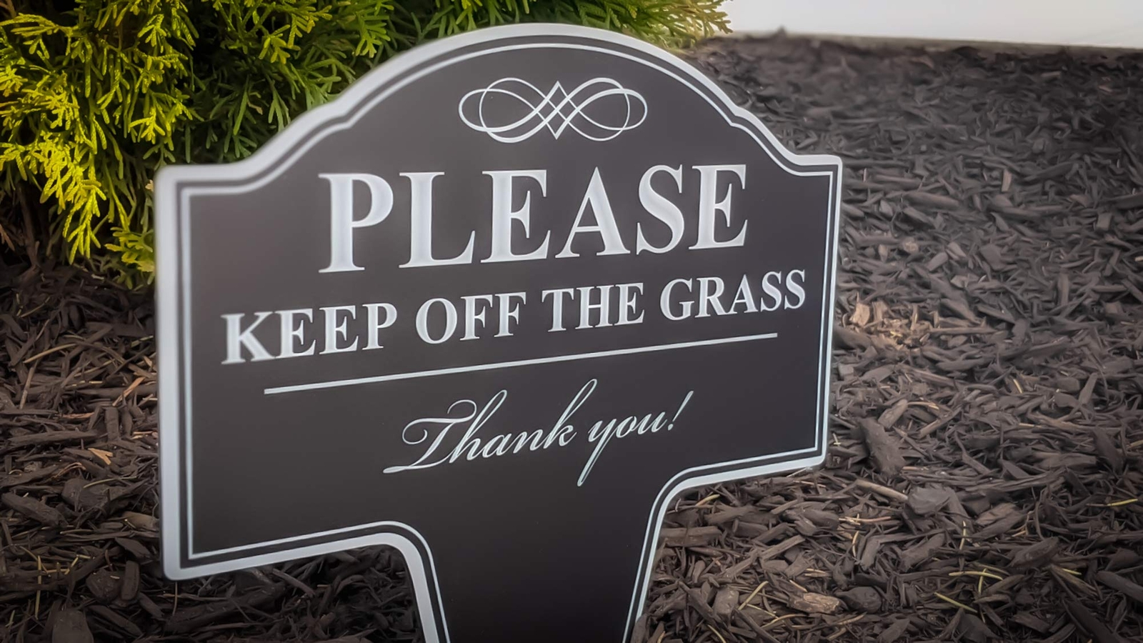 10×14 Inch Please Keep Off Grass Sign with Stakes for Yard Lawn Outdoor