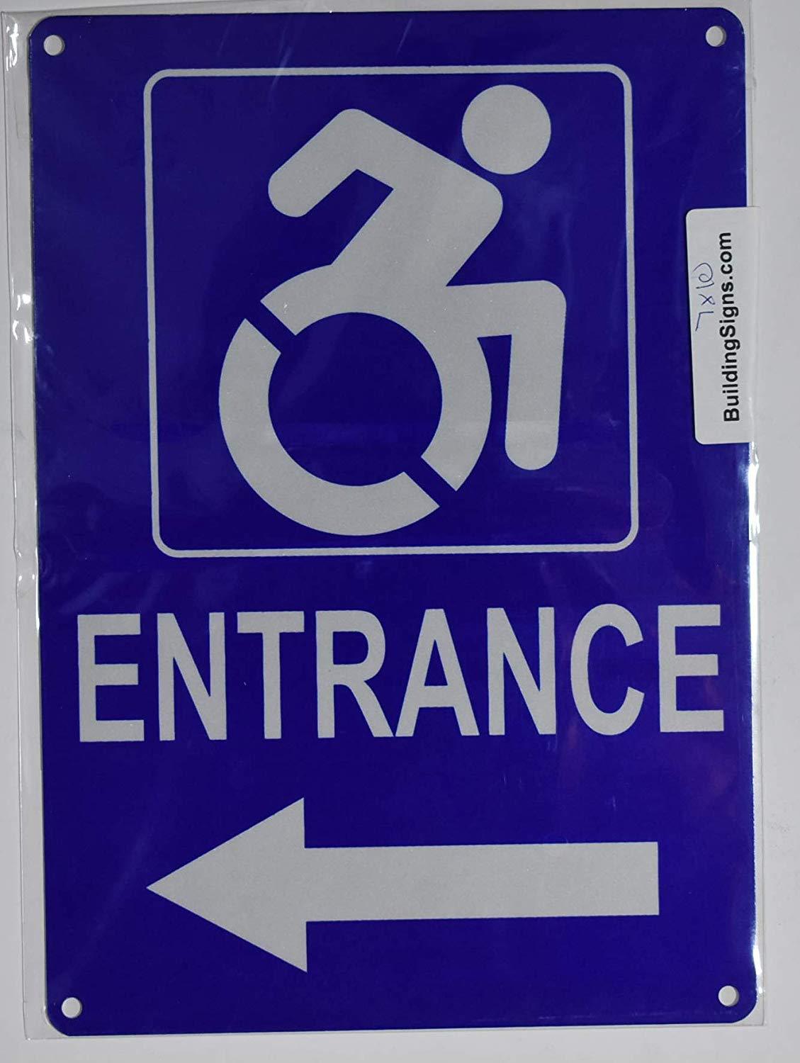 ACCESSIBLE Entrance Arrow Left Sign (Aluminum Reflective, Rust ..-REF24-1027