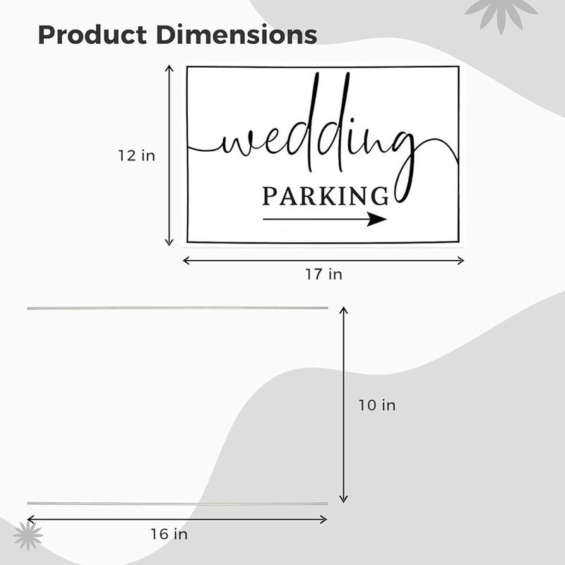 Double-Sided Wedding Parking Signs Metal Stakes Directional Arrow Signs Guests