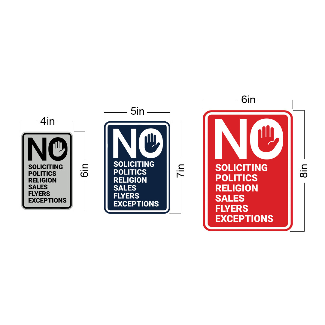 Portrait Round No Soliciting No Politics No Religion No Sales No Flyers