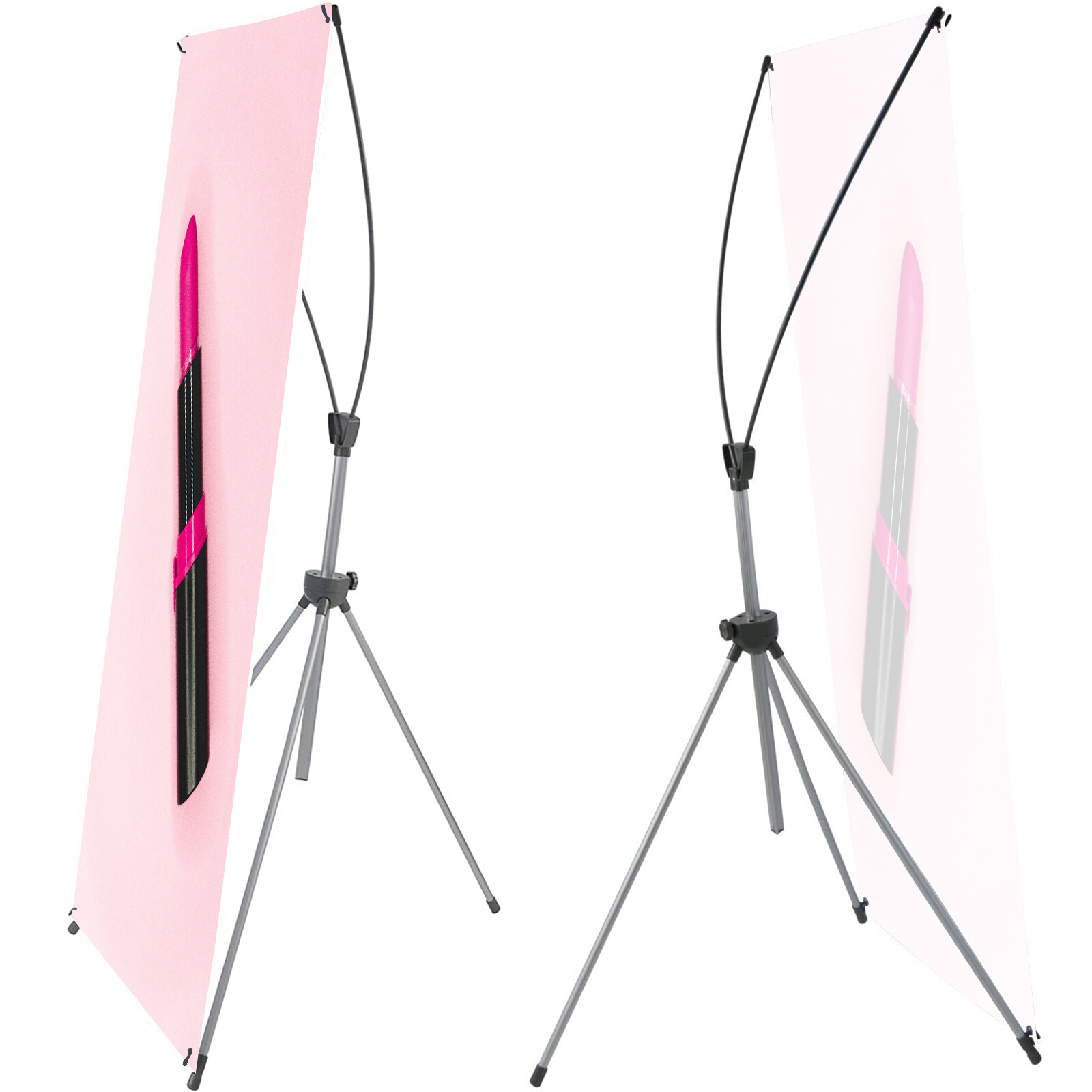 Adjustable X Banner Stand 24″x63″ to 32″x72″ (Stand ONLY) with Carrying Bag