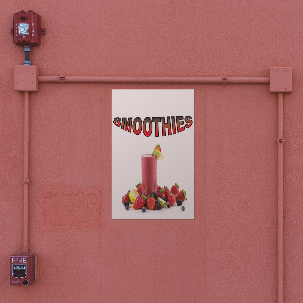 Door Decals Vertical Vinyl Stickers Multiple Sizes Smoothies with Background B