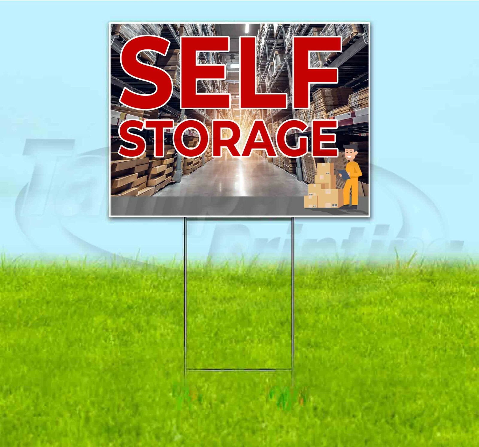 SELF STORAGE 18×24 Yard Sign WITH STAKE Corrugated Bandit USA BUSINESS SALE