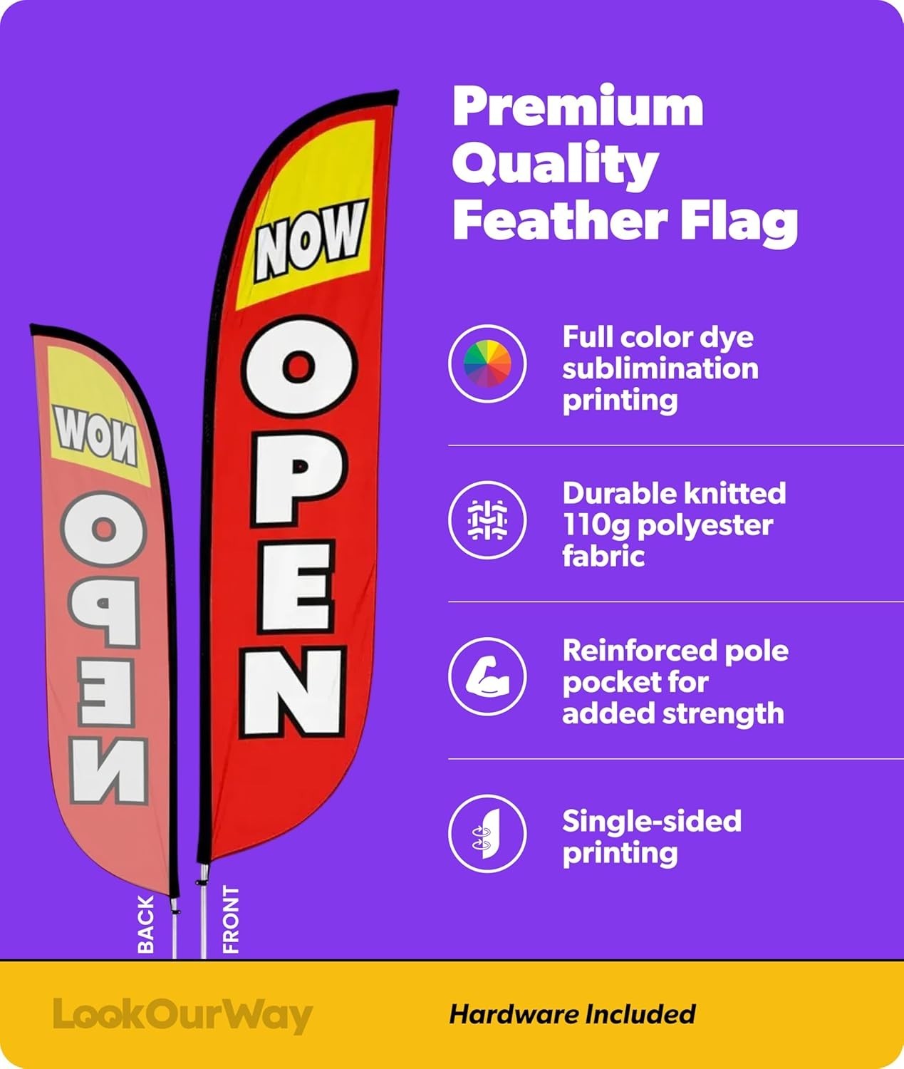 12ft Feather Flag Pole Kit – Business Advertising Banner