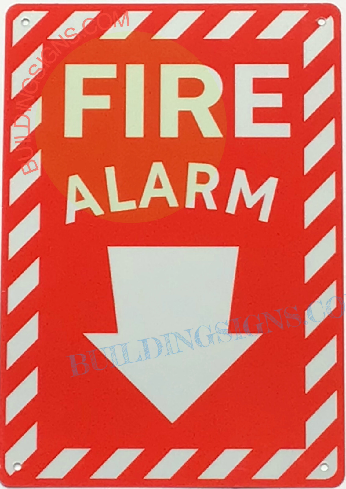 FIRE ALARM SIGN (7X10, Red,Aluminum)-REF24-1027