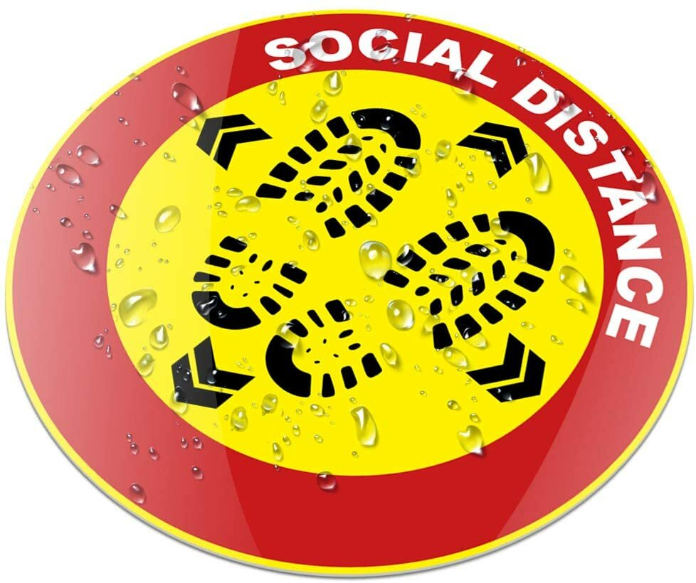 15 Pack 12.5″ Social Distancing Floor Decals Stickers – 6ft Public Keep Safe