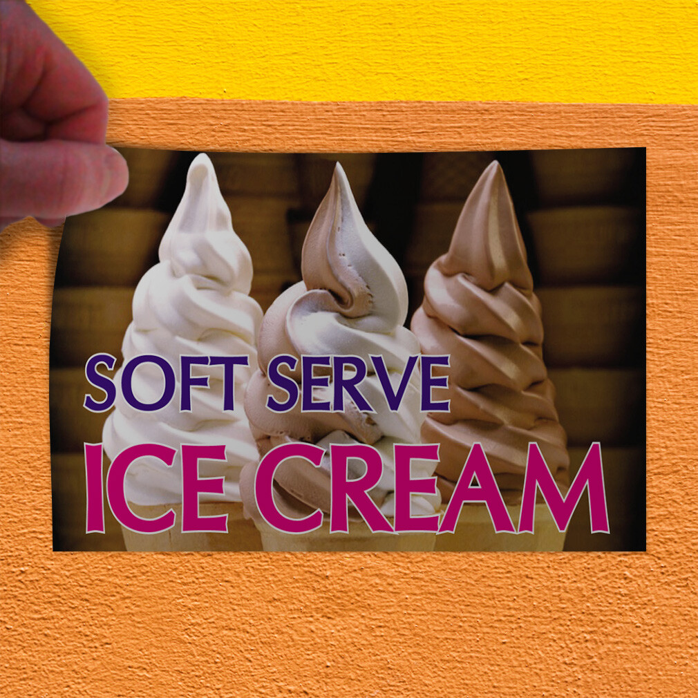 Decal Stickers Soft Serve Ice Cream Advertising Printing C Store Sign Label