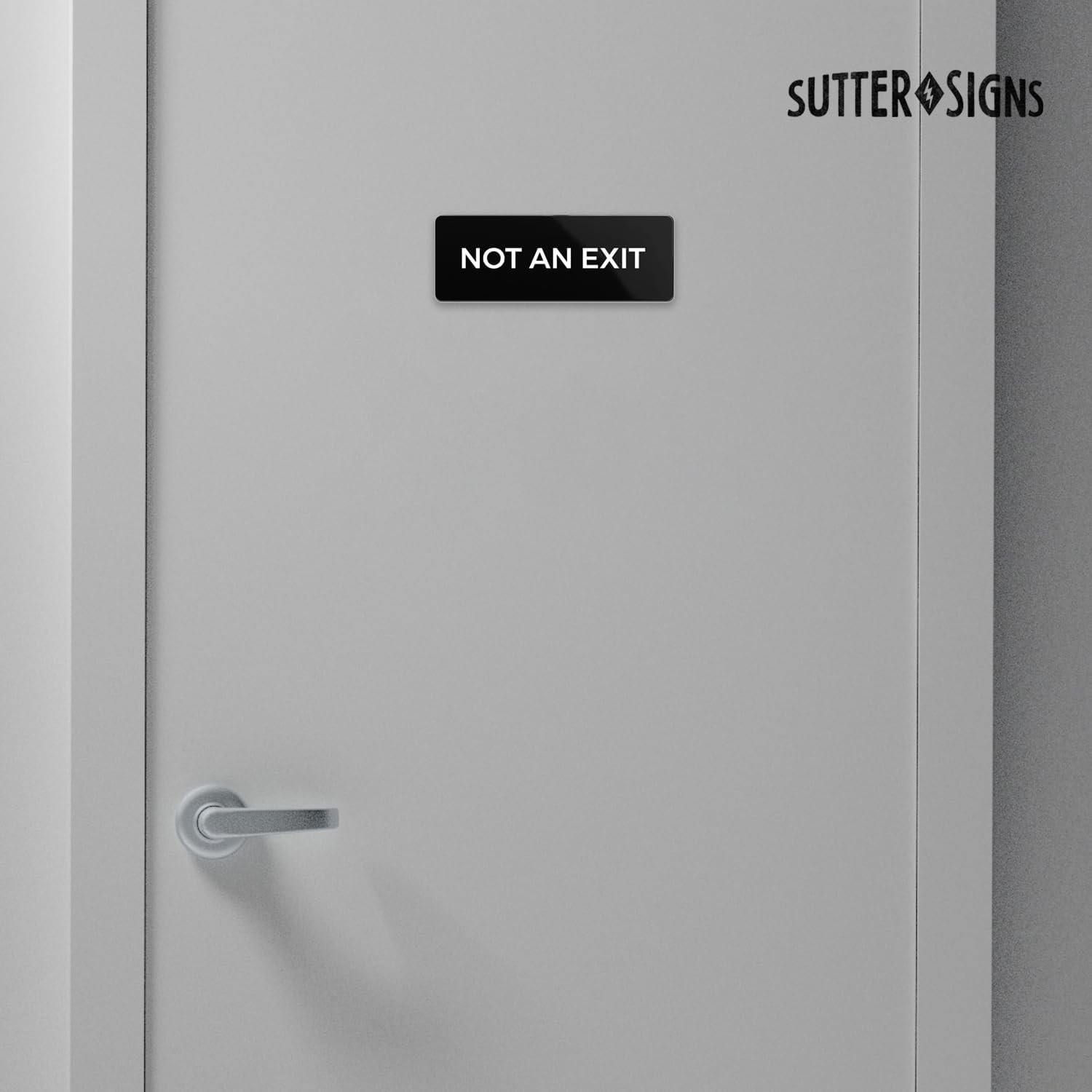 2×6″ Not An Exit Sign | Durable ABS Plastic Full Adhesive Backing Sign for Do…