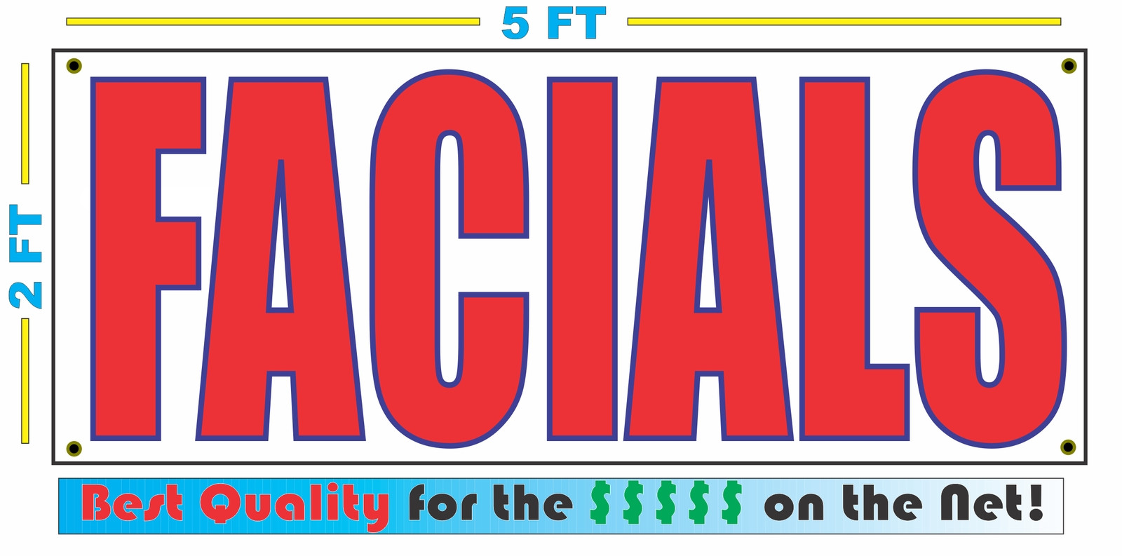 FACIALS Banner Sign NEW Larger Size Best Quality for The $$$ Salon